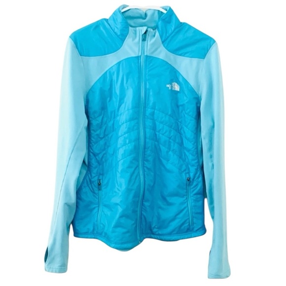 THE NORTH FACE Primaloaft Hybrid Zip Up Animagi Running Jacket Teal Blue Size XS - Picture 1 of 5